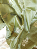Banarasi tissue saree in a lovely sage green and ivory combo