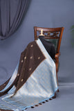 Soft Silk Pattu - Color play at its finest - Brown/Blue