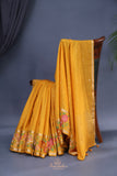 Soft Tussar with a contemporary elegance-Mustard Yellow
