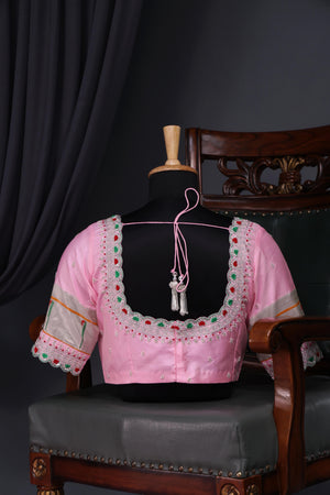 Gadwal Paithani saree in lovely baby pink