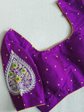 Purple blouse with simple yet elegant embroidery