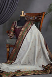 Gadwal Pattu saree in grey and brown