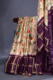 Kalamkari and Bandini fusion on modal silk