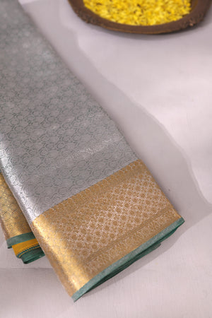 Regal Tissue Brocade saree in refreshing green