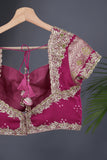 Pink Banarasi Georgette saree with a stunning work blouse