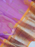 Unique lavender and yellow Venkatagiri Pattu saree