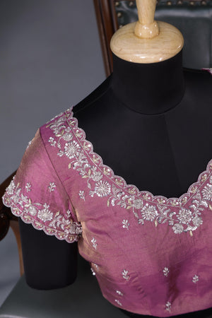 Mashru crepe silk saree in pink