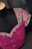 Pink Banarasi Georgette saree with a stunning work blouse