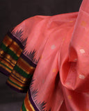 Gadwal saree in a lovely shade of peach and violet