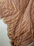 Copper Brown Tissue Organza Sequins saree