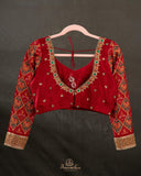A beautiful red saree - Bandini Crepe with Patola