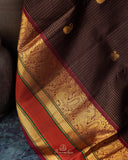 Vintage Kanjeevaram in a lovely brown and red combo