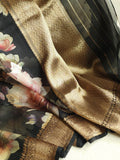 Elegant Black Organza saree with dreamy floral prints