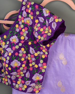 Banarasi Silk Saree in lovely Lavender & Purple shade