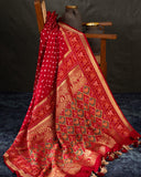 A beautiful red saree - Bandini Crepe with Patola