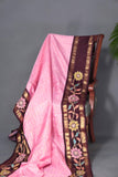Timeless Gadwal saree with floral appliqué work