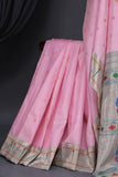 Gadwal Paithani saree in lovely baby pink