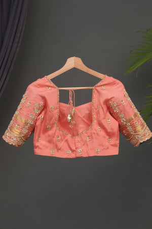 Pure mysore crepe silk saree in a beautiful shade of orange