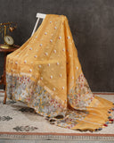 Yellow Organza Saree with Floral Printed Border