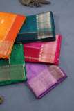 Banarasi Kora silk saree in hues of orange