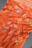 Organza Silk Saree in orange
