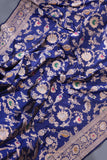 Banarasi Katan Silk saree in a royal blue shade