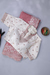 Elegant Crush Tissue saree in peach pink with a stunning mirror work blouse
