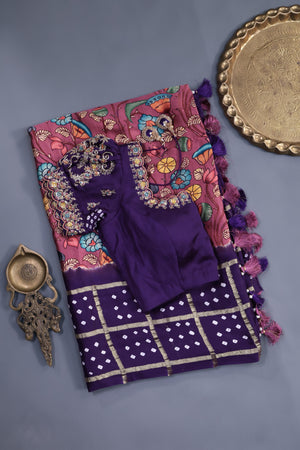 Bandini with kalamkari on modal silk
