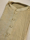 Beige chanderi silk kurta with beautiful and delicate Zari embroidery