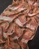 Soft organza saree in peach with a beautifully embroidered blouse