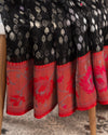 Banarasi Kora saree in beautiful black and red combo