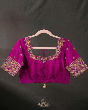 Bold and rich magenta work blouse
