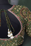 Heritage Green Ajrak Designer Blouse