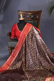 Chocolate brown premium quality kanjeevaram
