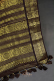 Deep brown kanjeevaram vintage styled