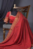 Ravishing mysore crepe silk saree in red