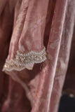 Onion pink organza tissue saree