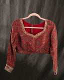 Beautiful black ajrak saree on modal silk