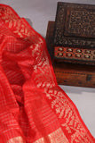 Elegant Raw Mango Pattu saree in a stunning red and white combo