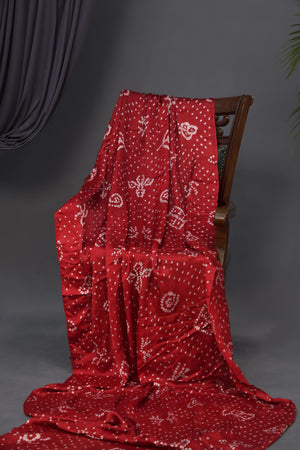 Bandini on Modal Silk with ajrak pallu
