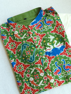 Patola silk kurta in a lovely shade of green
