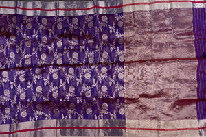 Purple Chanderi Silk saree with all over jaal weaving