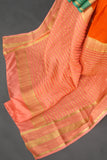 Pure mysore crepe silk saree in a beautiful shade of orange