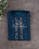 Stunning Mirror work kurta in beautiful navy blue color
