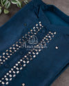 Stunning Mirror work kurta in beautiful navy blue color