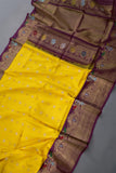 Yellow and Purple Gadwal Saree