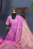 Raising Temple border kanjeevaram saree in Beautiful Pink