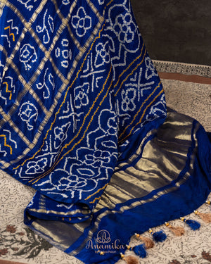 Royal Blue Bandini Gharchola Saree