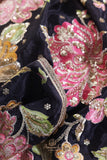 A Breathtaking Black Crepe saree - Festive Glamor