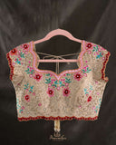 Beige blouse with delicate all over work